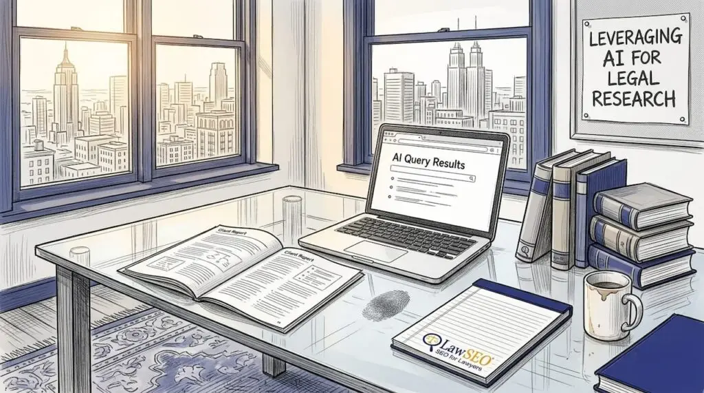 Attorney reviews AI-driven client results in city office