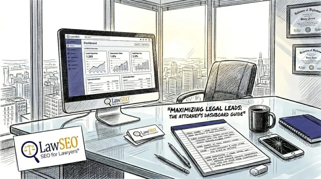 Attorney reviewing online lead generation results