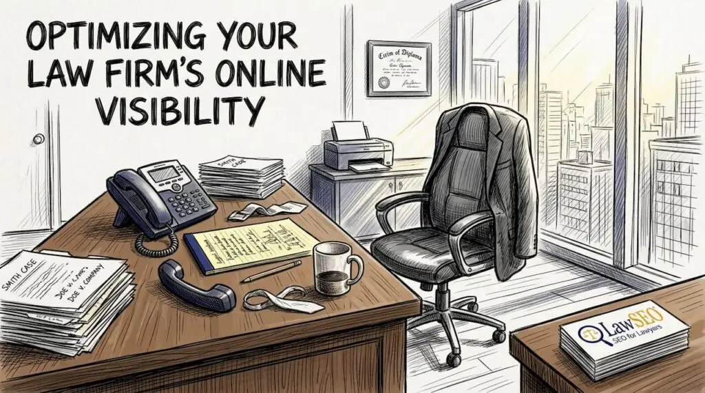 Lawyer answers urgent client call at office desk