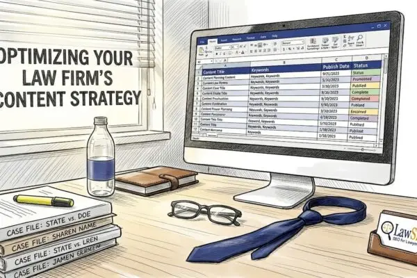 Attorney working on website content planning