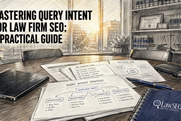 Law firm SEO query tools on conference table