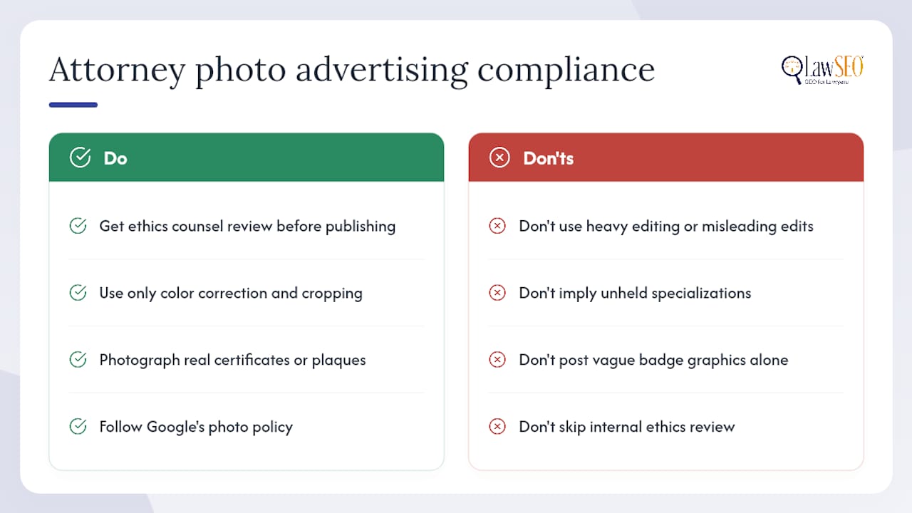 Staying Compliant With Advertising Rules on Attorney Images — overview diagram