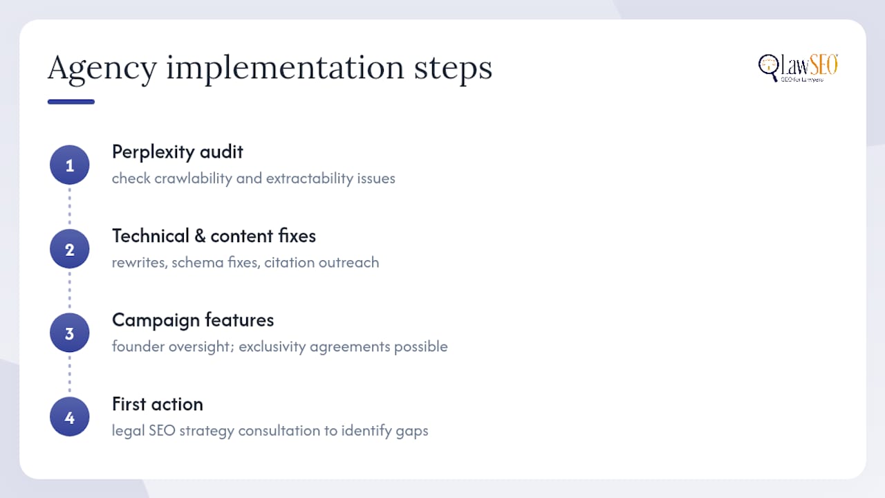 Get Help Implementing Perplexity SEO for Your Firm — overview diagram