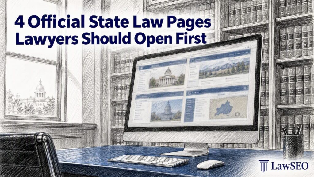 State law pages on a research monitor